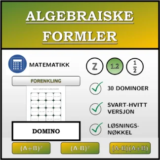 Domino: Algebraiske formler, forenkling (desimaltall)
