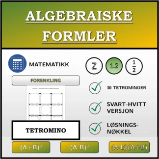 Tetromino: Algebraiske formler, forenkling (desimaltall)