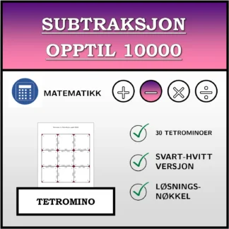 Tetromino: Subtraksjon opptil 10000