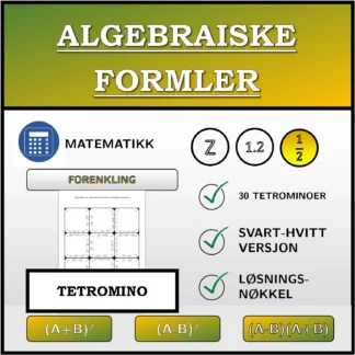 Tetromino: Algebraiske formler, forenkling (brøker)