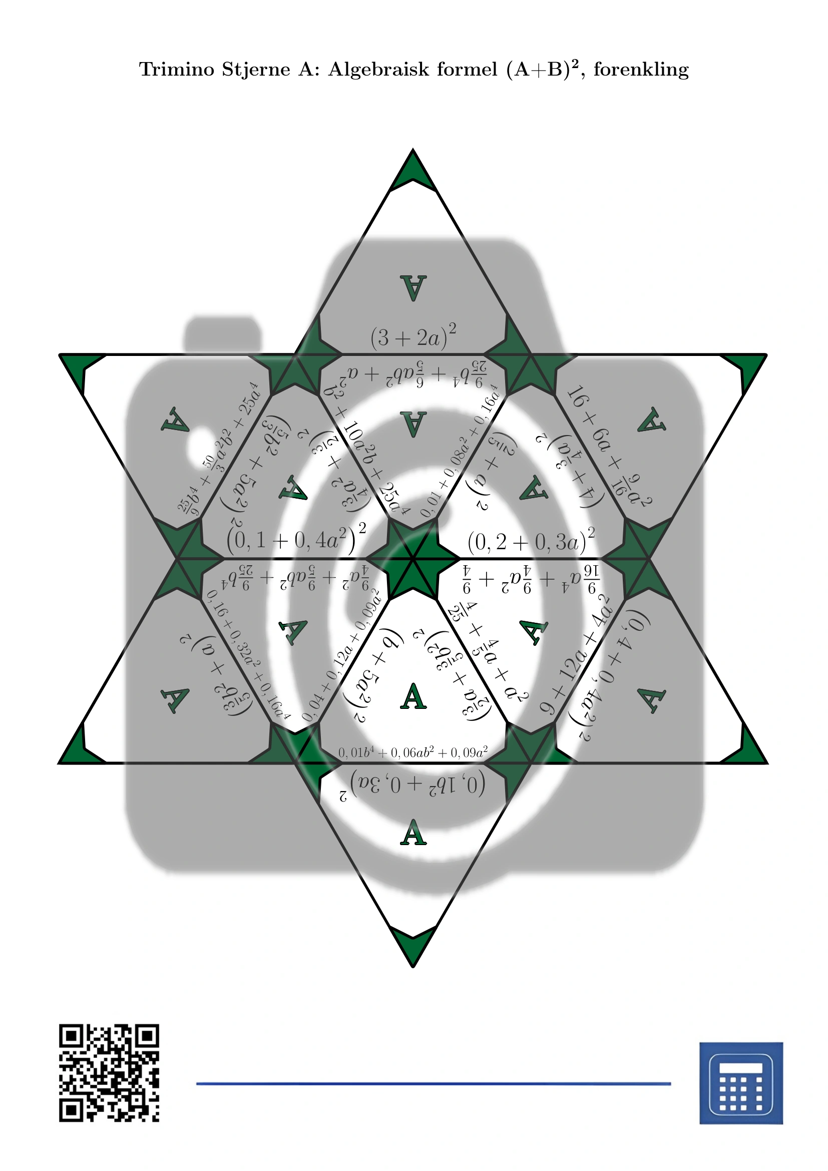Trimino: Algebraisk formel (A+B)², forenkling - Bilde 4