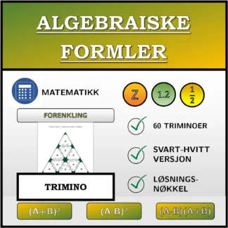 Trimino: Algebraiske formler, forenkling