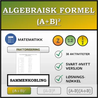 Sammenkoblingsoppgave: Algebraisk formel (A+B)², faktorisering
