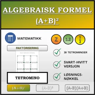 Tetromino: Algebraisk formel (A+B)², faktorisering