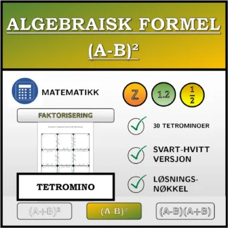 Tetromino: Algebraisk formel (A-B)², faktorisering