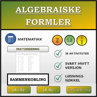 Sammenkoblingsoppgave: Algebraiske formler, faktorisering