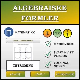 Tetromino: Algebraiske formler, faktorisering