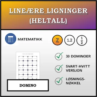 Domino: Lineære ligninger (heltall)
