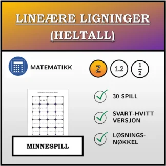 Memoryspill: Lineære ligninger (heltall)