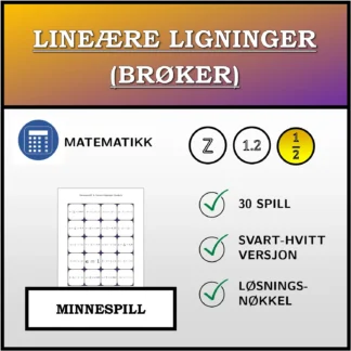 Memoryspill: Lineære ligninger (brøker)