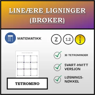 Tetromino: Lineære ligninger (brøker)
