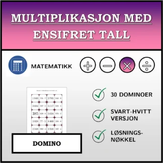 Domino: Multiplikasjon med ensifret tall
