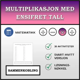 Sammenkoblingsoppgave: Multiplikasjon med ensifret tall