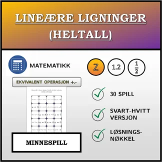 Memoryspill: Lineære ligninger (heltall), ekvivalent omforming (addisjon, subtraksjon)