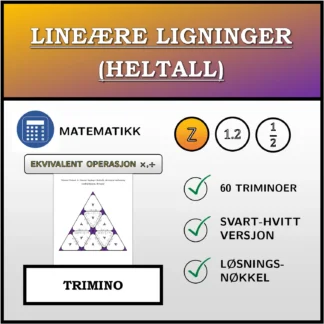 Trimino: Lineære ligninger (heltall), ekvivalent omforming (multiplikasjon, divisjon)