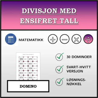 Domino: Divisjon med ensifret tall