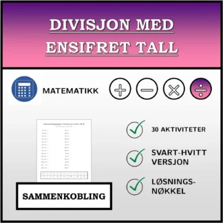 Sammenkoblingsoppgave: Divisjon med ensifret tall