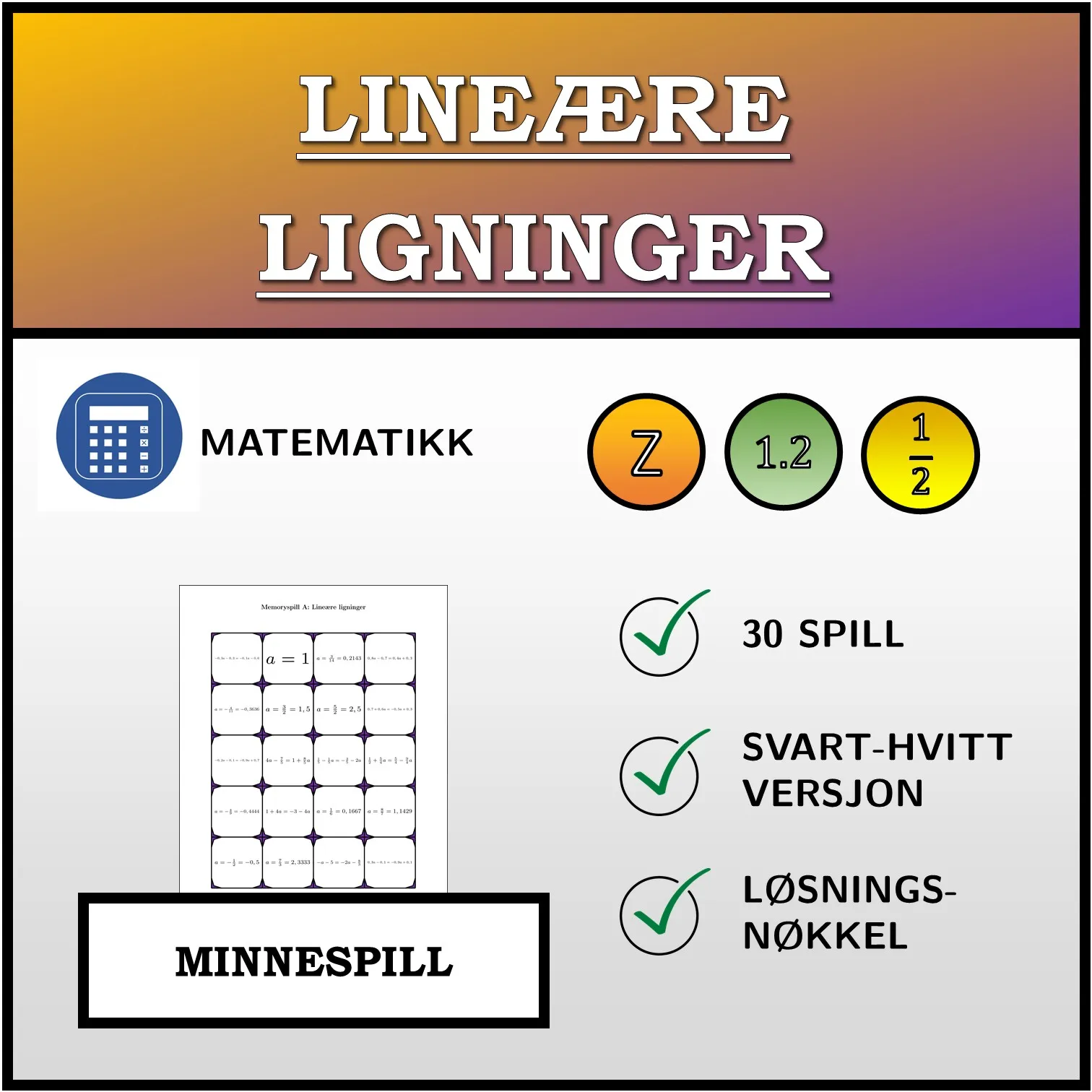 Memoryspill: Lineære ligninger