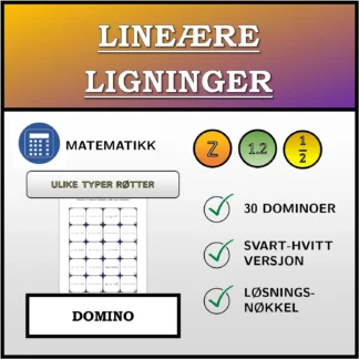 Domino: Lineære ligninger, ulike typer løsninger