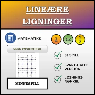 Memoryspill: Lineære ligninger, ulike typer løsninger