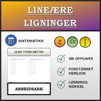 Arbeidsark: Lineære ligninger, ulike typer løsninger