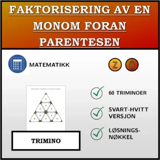 Trimino: Faktorisering av en monom foran parentesen