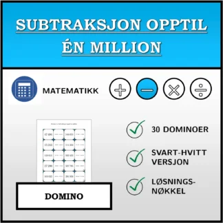 Domino: Subtraksjon opptil én million
