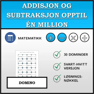 Domino: Addisjon og subtraksjon opptil én million