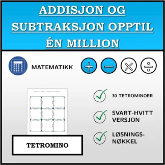 Tetromino: Addisjon og subtraksjon opptil én million