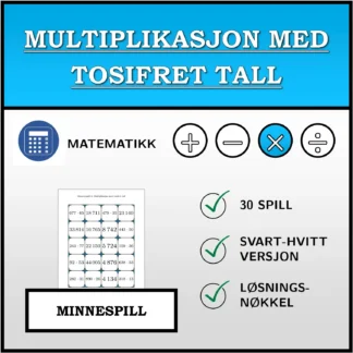 Memoryspill: Multiplikasjon med tosifret tall