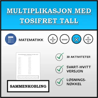 Sammenkoblingsoppgave: Multiplikasjon med tosifret tall