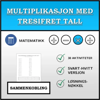 Sammenkoblingsoppgave: Multiplikasjon med tresifret tall