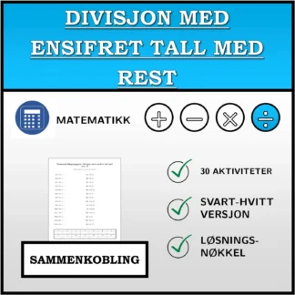 Sammenkoblingsoppgave: Divisjon med ensifret tall med rest