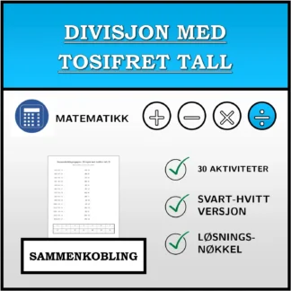 Sammenkoblingsoppgave: Divisjon med tosifret tall