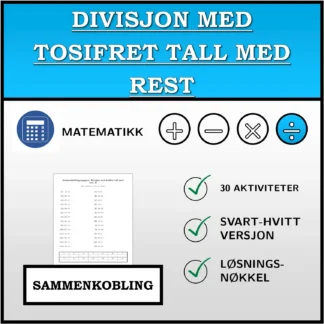 Sammenkoblingsoppgave: Divisjon med tosifret tall med rest
