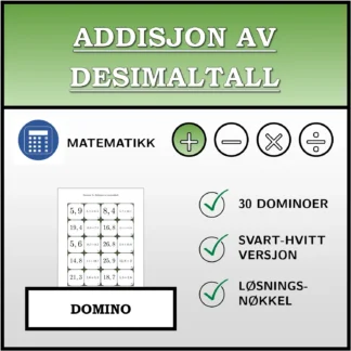 Domino: Addisjon av desimaltall