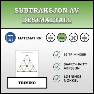Trimino: Subtraksjon av desimaltall