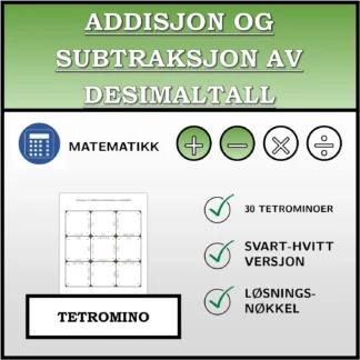 Tetromino: Addisjon og subtraksjon av desimaltall