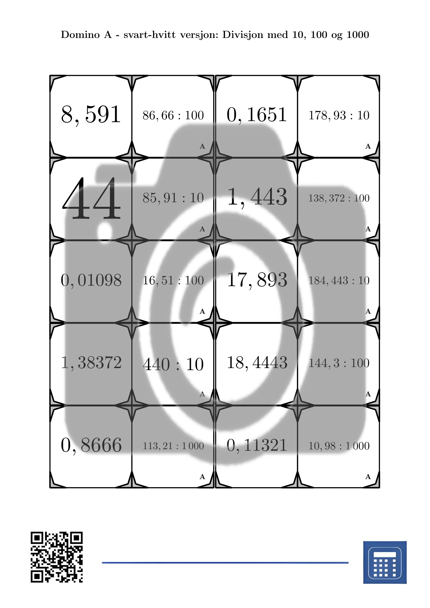 Domino: Divisjon med 10, 100 og 1000 - Bilde 3