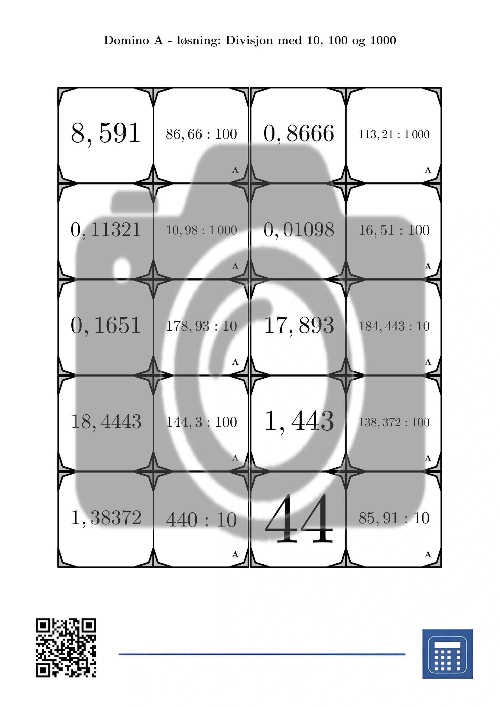 Domino: Divisjon med 10, 100 og 1000 - Bilde 4