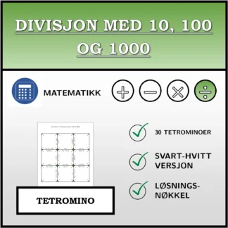 Tetromino: Divisjon med 10, 100 og 1000