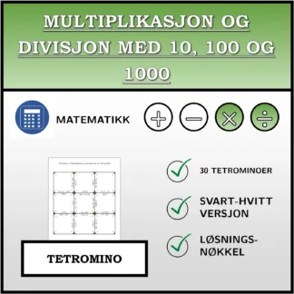 Tetromino: Multiplikasjon og divisjon med 10, 100 og 1000