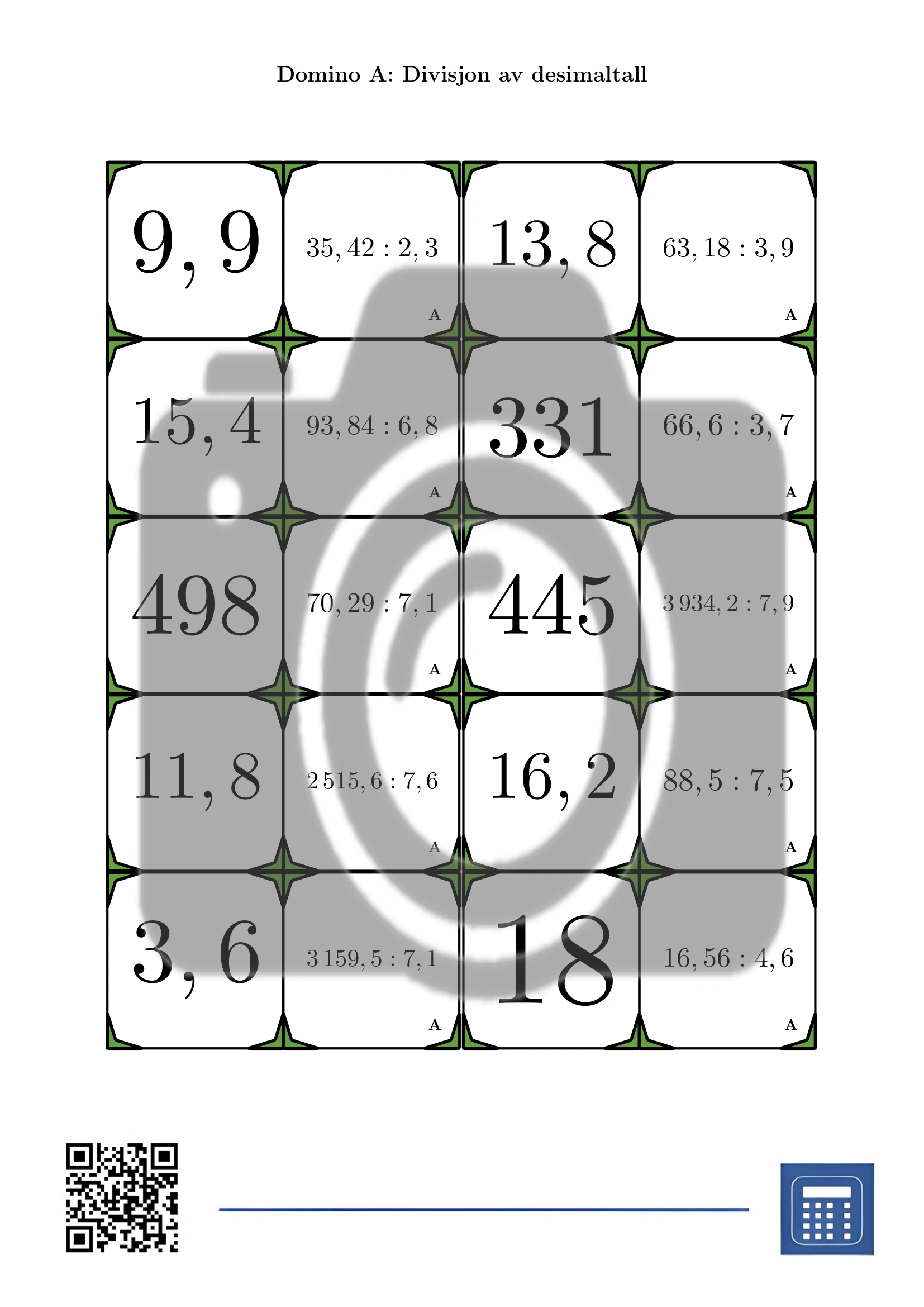 Domino: Divisjon av desimaltall - Bilde 2