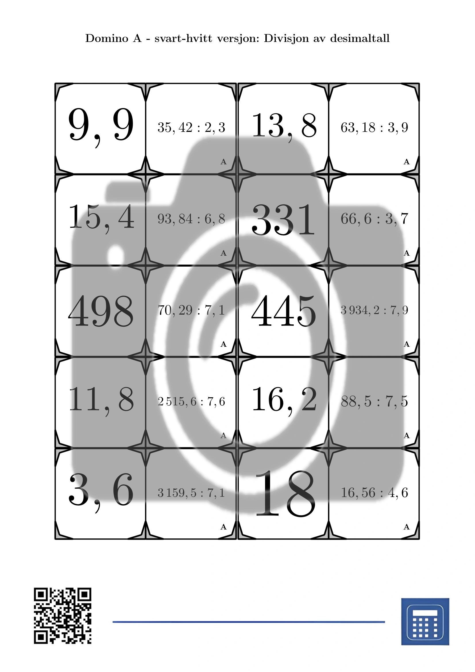 Domino: Divisjon av desimaltall - Bilde 3