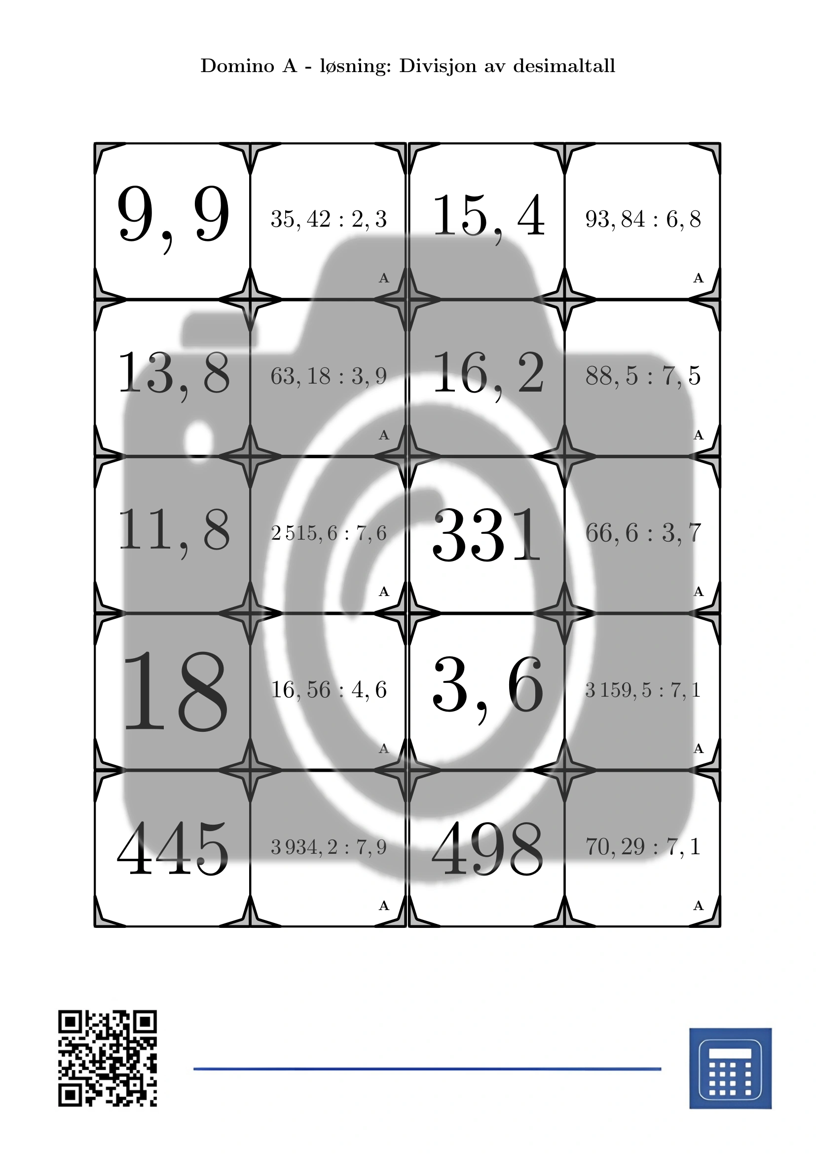 Domino: Divisjon av desimaltall - Bilde 4