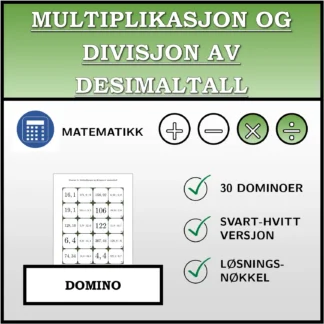 Domino: Multiplikasjon og divisjon av desimaltall