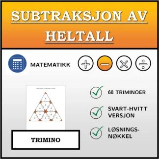 Trimino: Subtraksjon av heltall