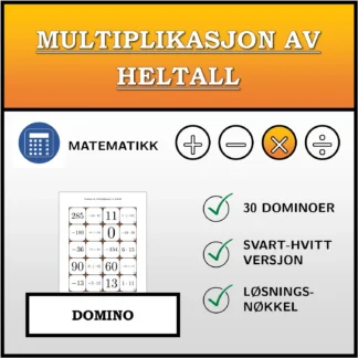 Domino: Multiplikasjon av heltall