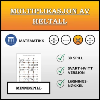 Memoryspill: Multiplikasjon av heltall