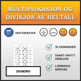 Domino: Multiplikasjon og divisjon av heltall
